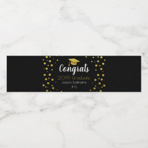Pour Bouteilles D'eau Félicitations Elegant Gold Confetti Étiquette bo