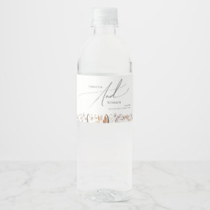 Pour Bouteilles D'eau Fleur sauvage d'automne Boho   Étiquette de boutei