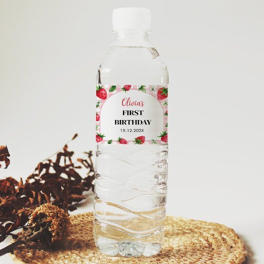 Pour Bouteilles D'eau Fraise Birthday Water Botté Étiquette Berry Sweet