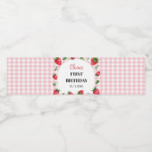 Pour Bouteilles D'eau Fraise Birthday Water Botté Étiquette Berry Sweet (Étiquettes simples)