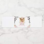 Pour Bouteilles D'eau Highland Cow Anniversaire Fête Étiquette de boutei (Étiquettes simples)