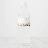 Pour Bouteilles D'eau Hiver Rouge verdure Pinecone Étiquette de bouteill (Dos)