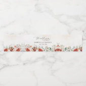 Pour Bouteilles D'eau Hiver Rouge verdure Pinecone Étiquette de bouteill (Étiquettes simples)