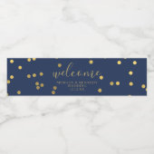 Pour Bouteilles D'eau Mariage Bleu de minuit Accueil Étiquette bouteille (Étiquettes simples)