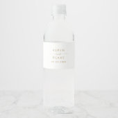 Pour Bouteilles D'eau Mariage de script or moderne Étiquette de bouteill (Devant)