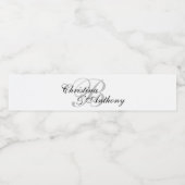 Pour Bouteilles D'eau Mariage Monogramme Custom Water Bottle Étiquette (Étiquettes simples)