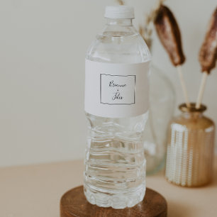 Pour Bouteilles D'eau Mariage simple minimaliste Étiquette à bouteille d