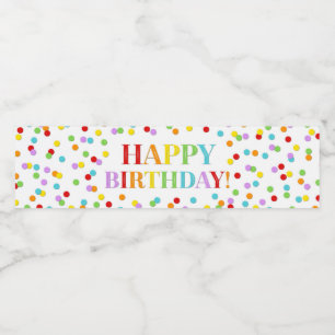 Pour Bouteilles D'eau Rainbow Confetti Joyeux Étiquette de bouteille d'e