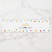 Pour Bouteilles D'eau Rainbow Spot Water Bottle Étiquette fête d'anniver (Étiquettes simples)