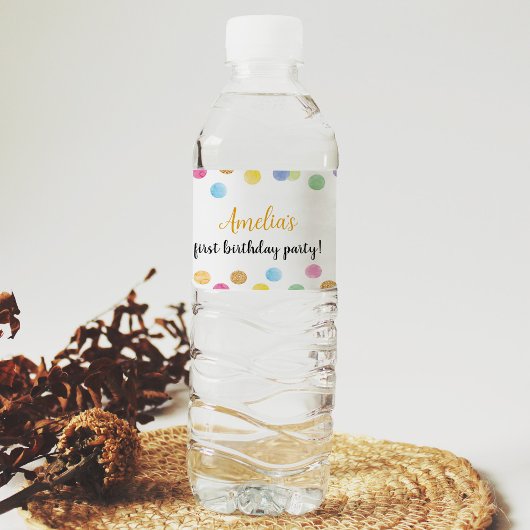 Pour Bouteilles D'eau Rainbow Spot Water Bottle Étiquette fête d'anniver