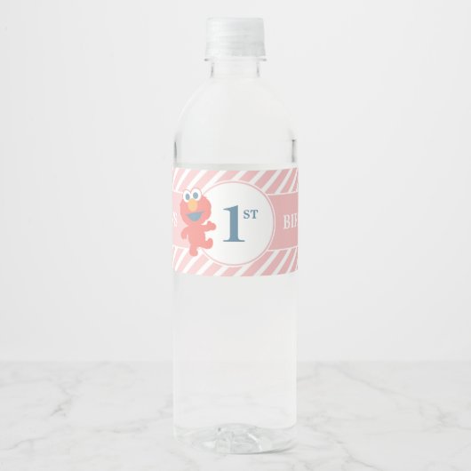 Pour Bouteilles D'eau Rue Sésame | Elmo - Étiquette de bouteille d'anniv (Devant)