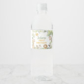 Pour Bouteilles D'eau Safari Jungle Animaux Anniversaire Étiquette boute (Devant)