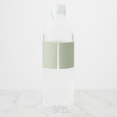 Pour Bouteilles D'eau Script Whimsical | Sage Green Étiquette de bouteil (Dos)