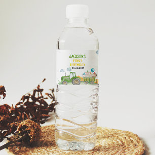 Pour Bouteilles D'eau Tracteur Ferme Animal Anniversaire Étiquette de bo