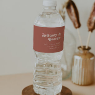 Pour Bouteilles D'eau Vibes rétro simples Vieux Rose Étiquette de bout