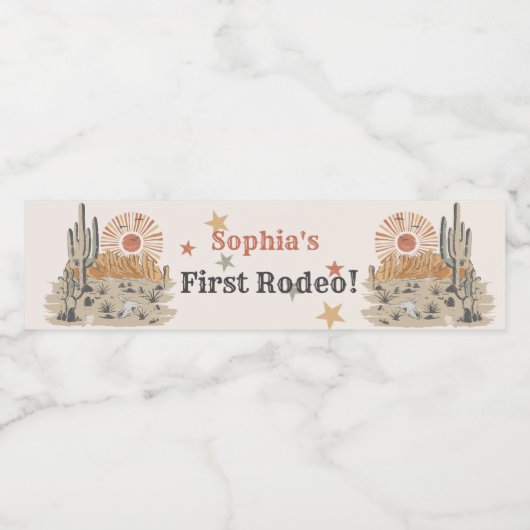 Pour Bouteilles D'eau Wild West Cowboy fête d'anniversaire Étiquette de  (Étiquettes simples)