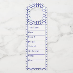 POUR BOUTEILLES ÉTIQUETTES À FIL LONG EN TRICOT LIGNE BLEUE