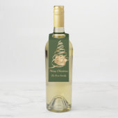 Pour Bouteilles Étiquettes de bouteille de cadeau de Noël ruban do (Sur bouteille)