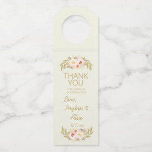 Pour Bouteilles Étiquettes de remerciement de mariage couleur ivoi