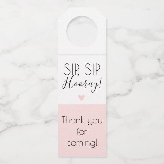 Pour Bouteilles Moderne Sip Sip Hourra Ouvrez les étiquettes Éléga (Devant)