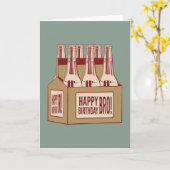 Pour Brother Beer Six Pack Carte Anniversaire (Fleur jaune)