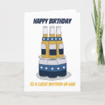 Pour Brother In Law Fun Beer Cake Carte Anniversai<br><div class="desc">Fun humour gâteau de bière frère en droit heureux carte d'anniversaire. Parfait pour un frère spécial en droit. Design exclusif à la marque Green Elephant Cards.</div>