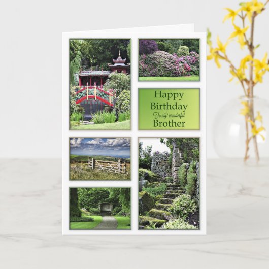 Pour Brother, une carte d'anniversaire avec vue su (Fleur jaune)