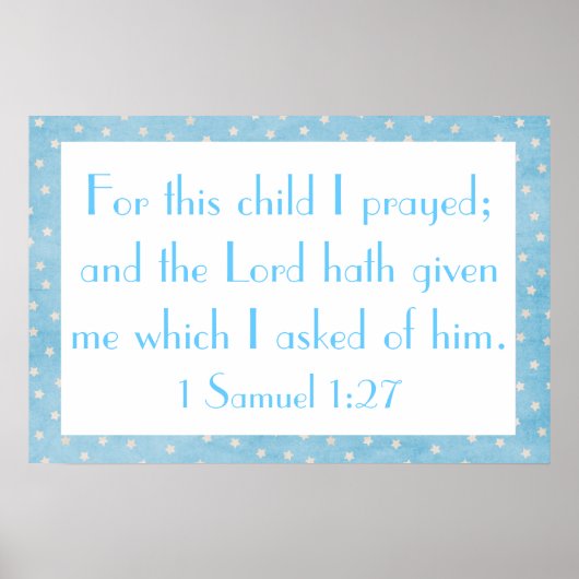 Pour cet enfant, j'ai prié une affiche pour bébé g (Devant)
