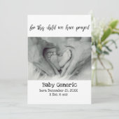 Pour cet enfant, nous avons prié le faire-part de (Debout devant)