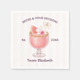 Pour Decisions Roze Cocktail Meidenavondfeest Servet