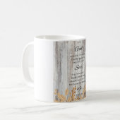 Pour Dieu Bois Fleur Or Bible Verse Café Mug (Devant gauche)
