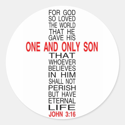 Pour Dieu si aimé le monde autocollant (Devant)