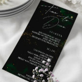 Pour Diner Menu Dark Emerald Green Magic Stars