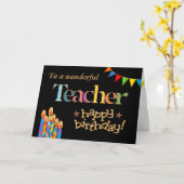 Pour Enseignant Chic bougies, Bunting Carte Annive (Fleur jaune)