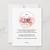 Pour être honnête (TBH) Carte de rupture rose (Devant)