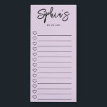 Pour faire la liste Coeurs Brush Script Purple<br><div class="desc">Simple To Do List comporte un nom dans le script de brosse.</div>