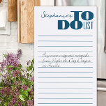 Pour faire la liste de la typographie bleue Bloc-n<br><div class="desc">Cartes magnétiques personnalisées | Vous allez adorer cette liste personnalisée "À faire" pour votre réfrigérateur. Le design simple de la typographie bleue est simple mais très attrayant. Le bloc-notes est doublé pour faciliter l'utilisation. Ajoutez un nom pour en faire votre propre nom. Ces blocs-notes font de superbes farces.</div>