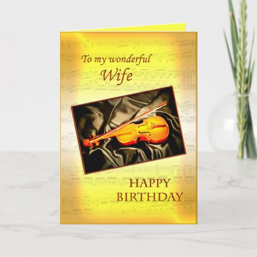 Pour femme, une carte d'anniversaire musicale avec (Devant)
