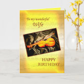 Pour femme, une carte d'anniversaire musicale avec (Fleur jaune)