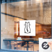 Pour Fenêtre Autocollant - Conception Chat (Fenêtre de café)
