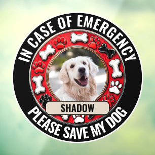 Pour Fenêtre En cas d'urgence sauvez mon chien Autocollant de f