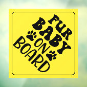 Pour Fenêtre Fourrure Bébé à bord Signal Jaune autocollant (Feuille 3)