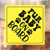 Pour Fenêtre Fourrure Bébé à bord Signal Jaune autocollant (Feuille 2)