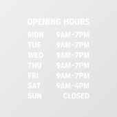Pour Fenêtre Heures d'ouverture de l'entreprise Autocollant de (Feuille)
