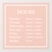 Pour Fenêtre Heures d'ouverture minimales autocollant de fenêtr (Feuille)