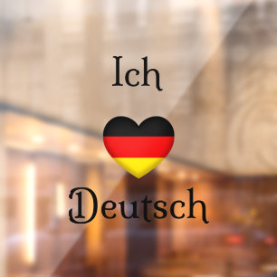 Pour Fenêtre "Ich Liebe Deutsch" J'aime l'allemand Autocollant 