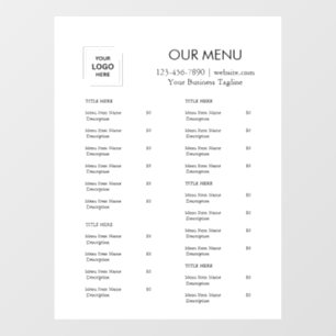 Pour Fenêtre Logo de menu de restaurant minimaliste autocollant