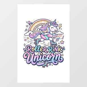Pour Fenêtre Patinoire Licorne Autocollant Vectoriel Premium