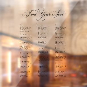 Pour Fenêtre Plan de table de mariage noir autocollant transpar