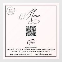 *~* QR Simple Coquillage LOGO MENU Autocollant po